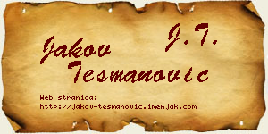 Jakov Tešmanović vizit kartica